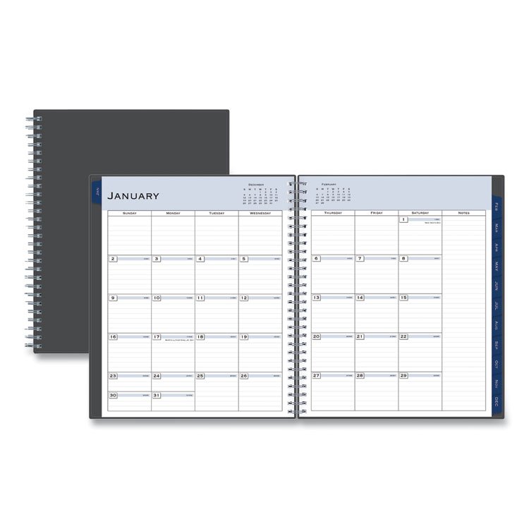 Blue Sky Passages Monthly Planner, 10 x 8, Charcoal Cover, 12-Month (Jan to Dec): 2026 (BLS100011)
