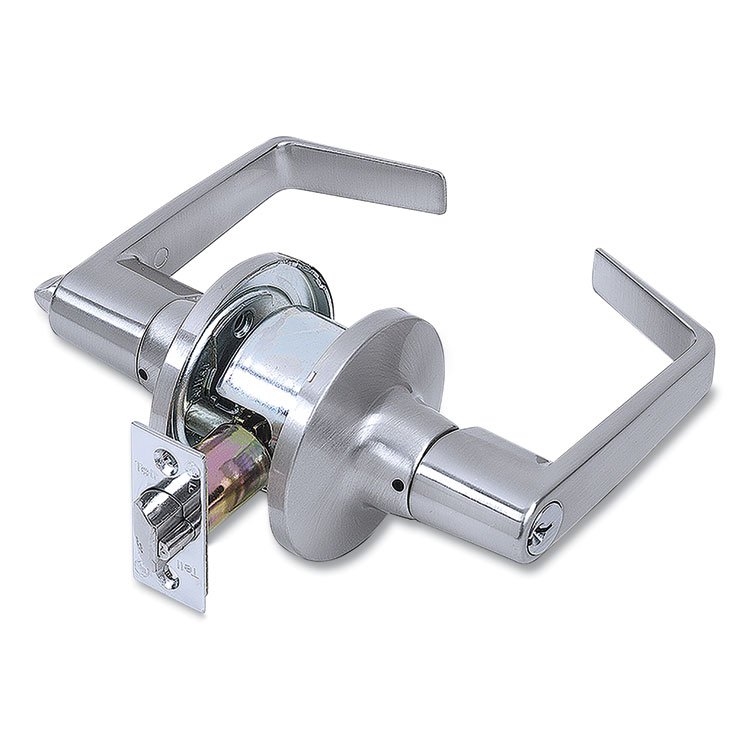 Tell Light Duty Commercial Entry Lever Lockset, Satin Chrome Finish (PFQCL100200)