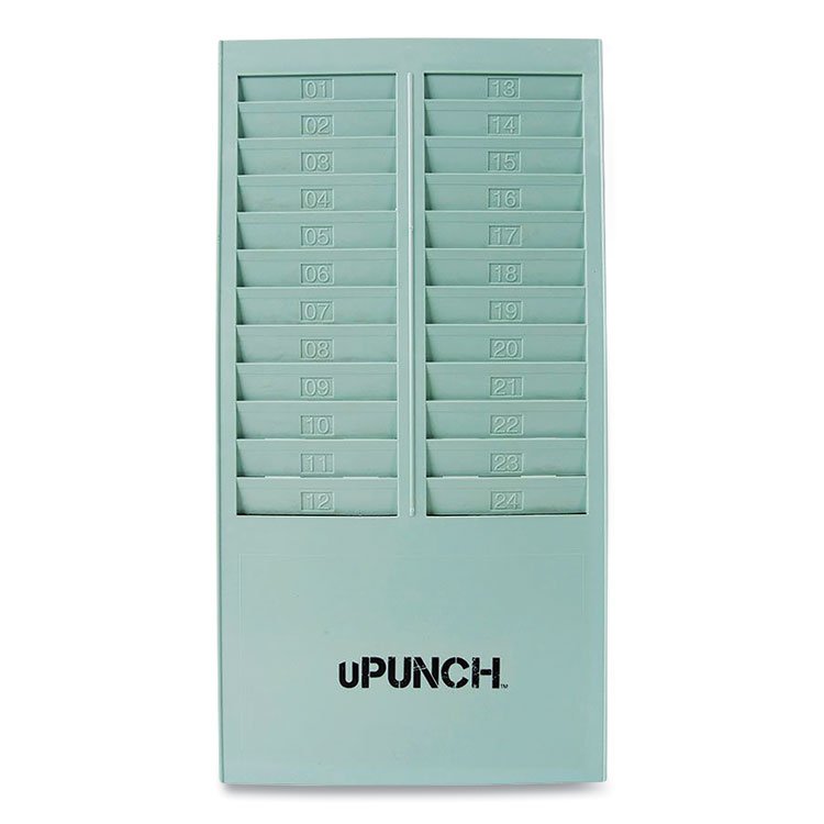 uPunch Time Card Rack, 24 Pockets, Gray (PPZHNTCR24)