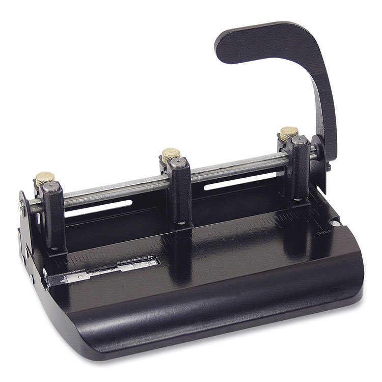 Officemate 32-Sheet Heavy-Duty Two-Three-Hole Punch with Lever Handle, 9/32" Holes, Black (OIC90078)