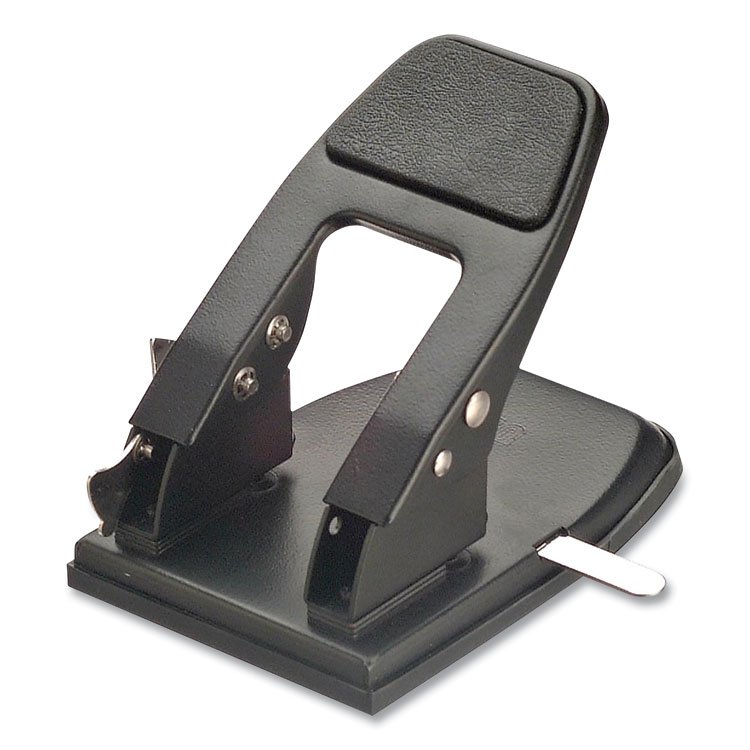 Officemate 50-Sheet Heavy-Duty Two-Hole Punch with Padded Handle, 1/4" Holes, Black (OIC90082)