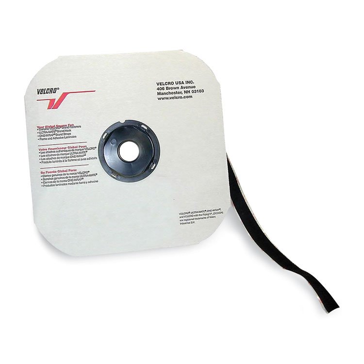 VELCRO Brand Sticky Back Hook Fastener, Velcro 0.75" x 900", Black (VEK90916)