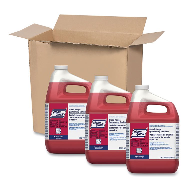 Clean Quick Broad Range Quaternary Sanitizer, Sweet Scent, 1 gal Bottle, 3/Carton (PGC07535)