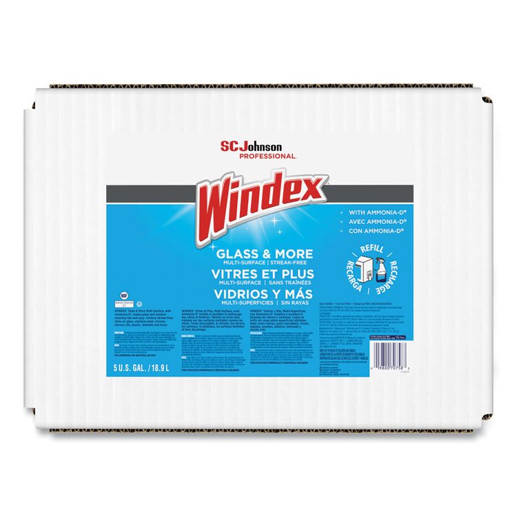 Windex Glass Cleaner with Ammonia-D, 5 gal Bag-in-Box Dispenser (SJN696502)