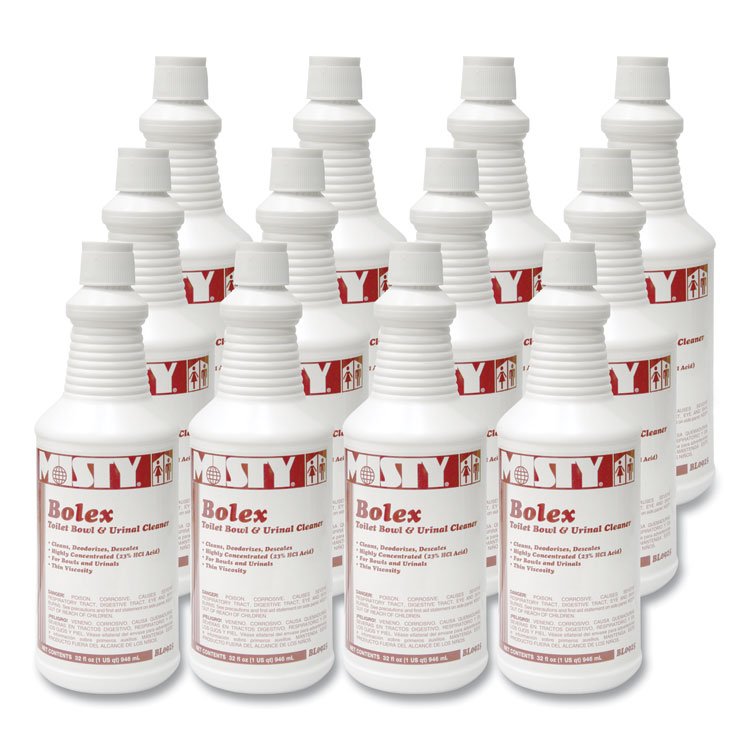 Misty Bolex 23 Percent Hydrochloric Acid Bowl Cleaner, Wintergreen, 32oz, 12/Carton (AMR1038799)
