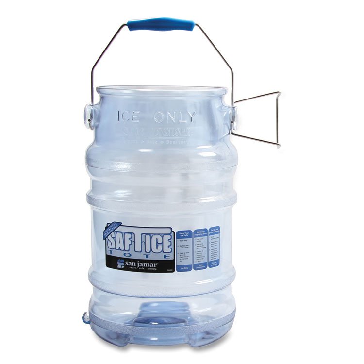 San Jamar Saf-T-Ice Tote, 6 gal, Transparent Blue (SJMSI6000)