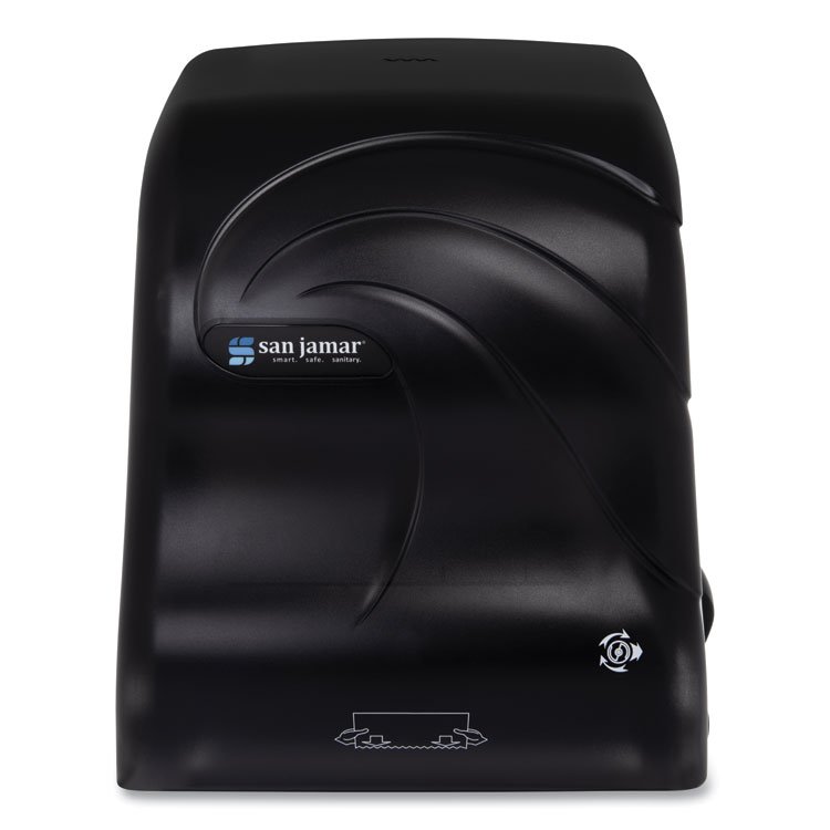 San Jamar Simplicity Mechanical Roll Towel Dispenser, 12.38 x 9.5 x 14.63, Black Pearl (SJMT7490TBK)