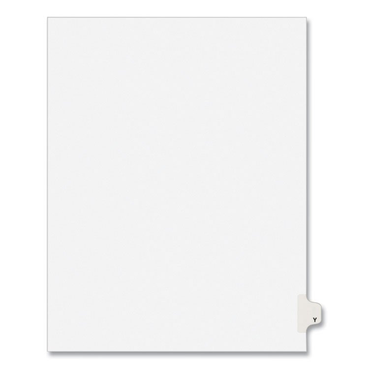 Avery Preprinted Legal Exhibit Side Tab Index Dividers, Avery Style, 26-Tab, Y, 11 x 8.5, White, 25/Pack, (1425) (AVE01425)