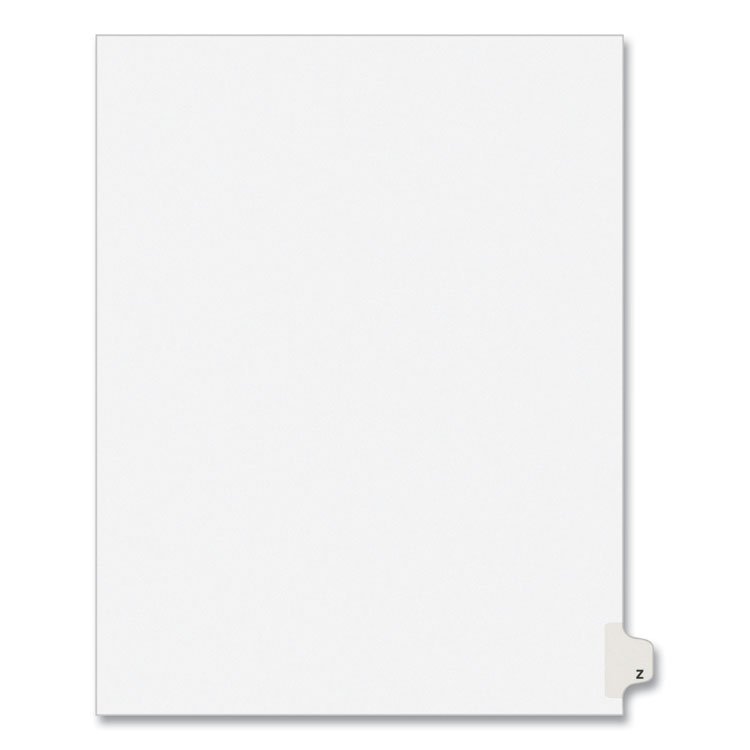 Avery Preprinted Legal Exhibit Side Tab Index Dividers, Avery Style, 26-Tab, Z, 11 x 8.5, White, 25/Pack, (1426) (AVE01426)