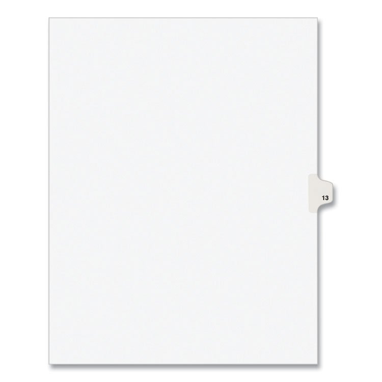 Avery Preprinted Legal Exhibit Side Tab Index Dividers, Avery Style, 10-Tab, 13, 11 x 8.5, White, 25/Pack (AVE11923)