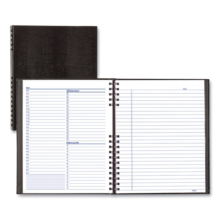 Blueline NotePro Undated Daily Planner, 10.75 x 8.5, Black Cover, Undated (REDA30C81)