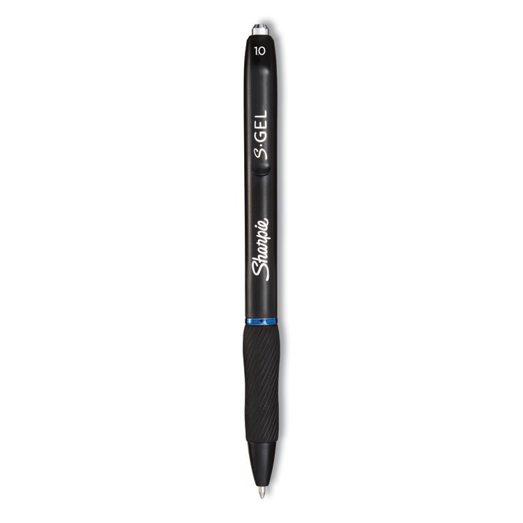 Sharpie S-Gel S-Gel High-Performance Gel Pen, Retractable, Bold 1 mm, Blue Ink, Black Barrel, 36/Pack (SAN2096127)