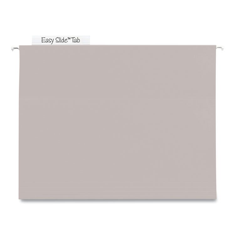 Smead TUFF Extra Capacity Hanging File Folders with Easy Slide Tabs, 4" Capacity, Letter, 1/3-Cut Tabs, Steel Gray, 18/Box (SMD64242)