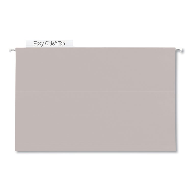 Smead TUFF Extra Capacity Hanging File Folders with Easy Slide Tabs, 4" Capacity, Legal, 1/3-Cut Tabs, Steel Gray, 18/Box (SMD64342)