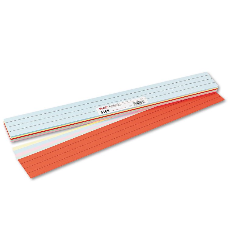 Pacon Sentence Strips, 24 x 3, Assorted Colors, 100/Pack (PAC5165)