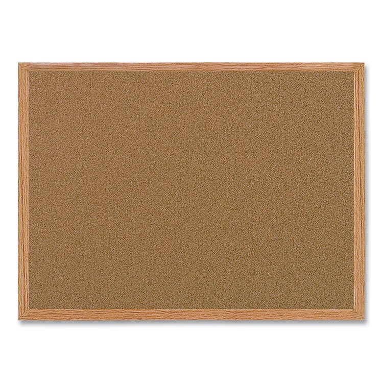 MasterVision Value Cork Board with Oak Frame, 24" x 36", Brown Surface, Natural Oak Frame (BVCMC070014231)