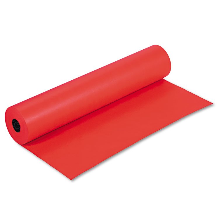 Pacon Rainbow Duo-Finish Colored Kraft Paper, 35 lb Wrapping Weight, 36" x 1,000 ft, Flame (PAC63060)