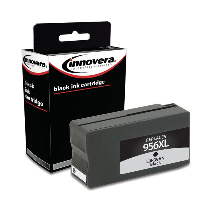 Innovera Remanufactured Black High-Yield Ink, Replacement for 956XL (L0R39AN), 3,000 Page-Yield (IVRL0R39AN)