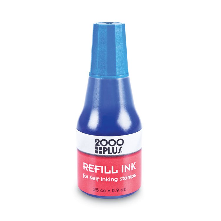 COSCO 2000PLUS Self-Inking Refill Ink, 0.9 oz. Bottle, Blue (COS032961)