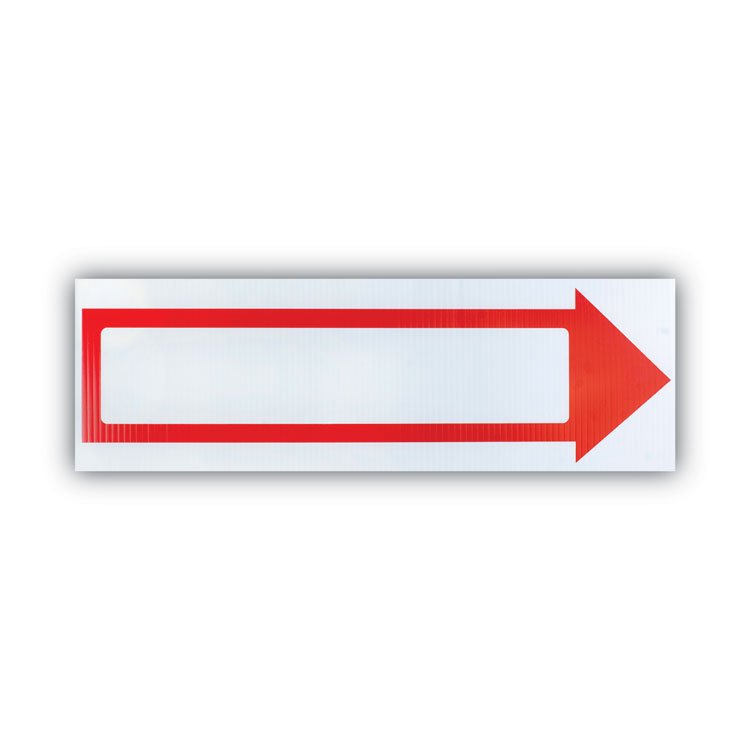 COSCO Stake Sign, 6 x 17, Blank White with Printed Red Arrow (COS098056)