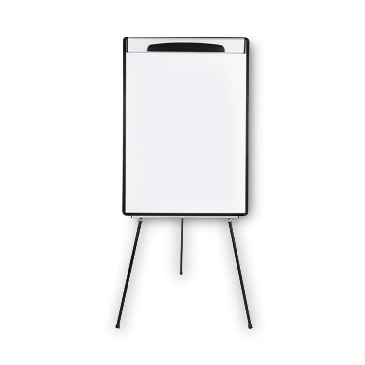 MasterVision Magnetic Gold Ultra Dry Erase Tripod Presentation Easel with Arms, 28" x 38.5", White Surface, Black/Silver Aluminum Frame (BVCEA23062119)