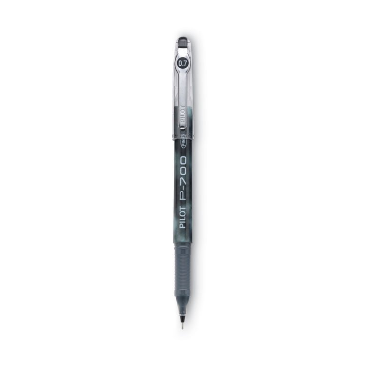 Pilot Precise P-700 Gel Pen, Stick, Fine 0.7 mm, Black Ink, Black Barrel, Dozen (PIL38610)