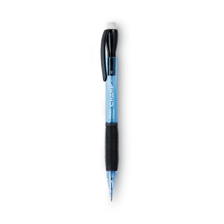 Pentel Champ Mechanical Pencil, 0.7 mm, HB (#2), Black Lead, Blue Barrel, Dozen (PENAL17C)