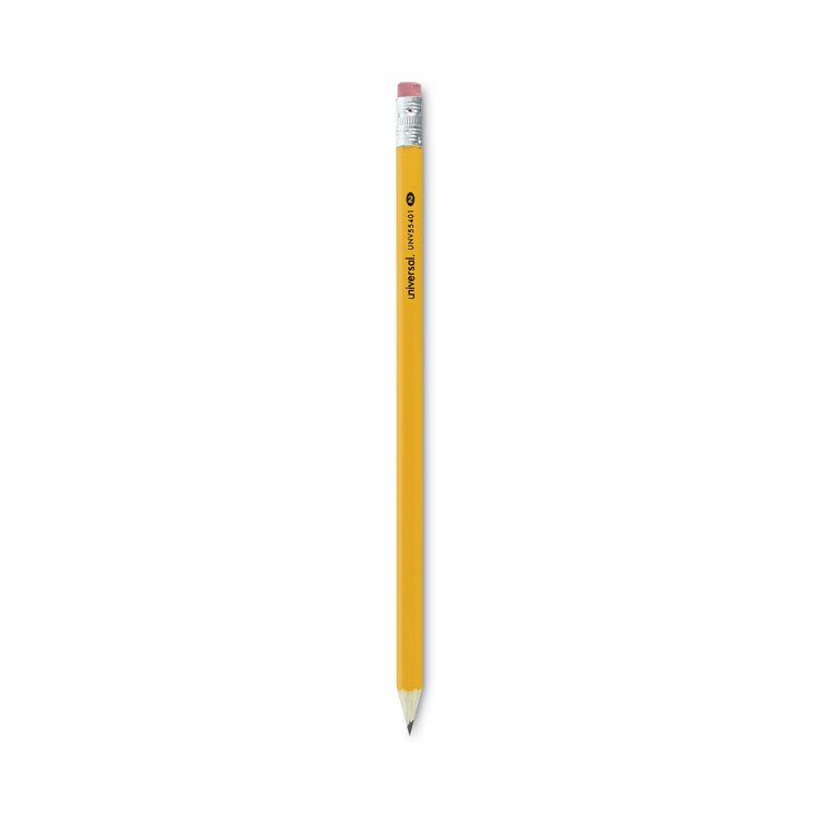 Universal #2 Pre-Sharpened Woodcase Pencil, HB (#2), Black Lead, Yellow Barrel, 24/Pack (UNV55401)