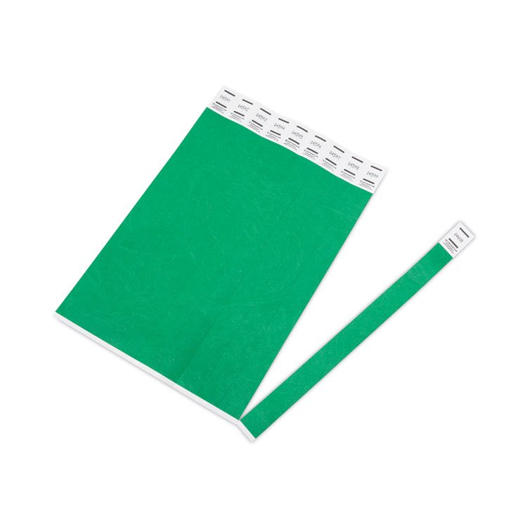 Advantus Crowd Management Wristbands, Sequentially Numbered, 9.75" x 0.75", Green, 500/Pack (AVT75511)