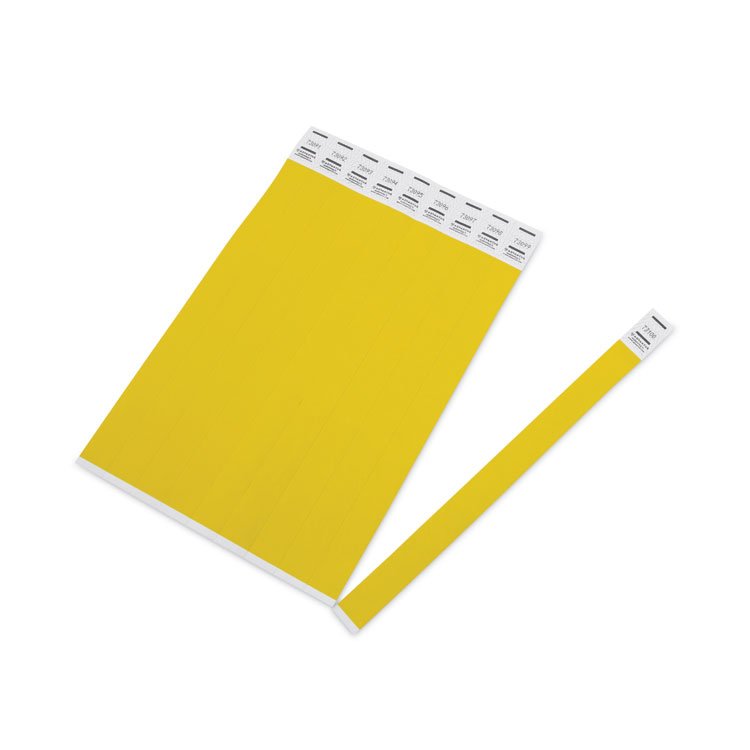 Advantus Crowd Management Wristbands, Sequentially Numbered, 9.75" x 0.75", Neon Yellow,500/Pack (AVT91123)