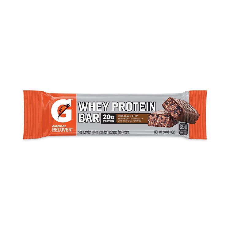 Gatorade Recover Chocolate Chip Whey Protein Bar, 2.8 oz Bar, 12 Bars/Carton (GRR29500032)