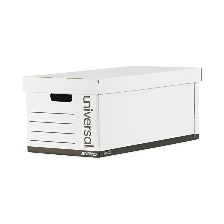 Universal Medium-Duty Easy Assembly Storage Box, Letter Files, White, 12/Carton (UNV95220)