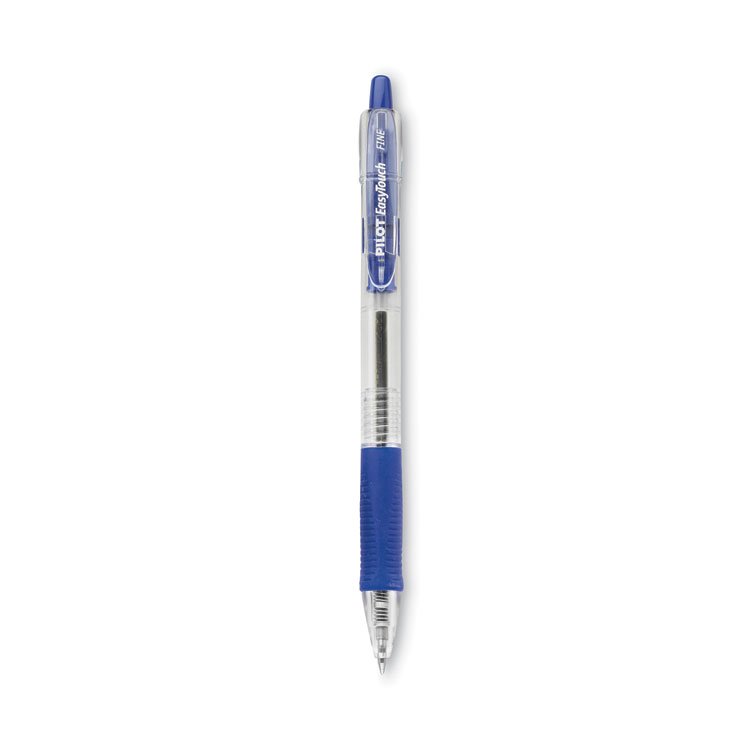 Pilot EasyTouch Ballpoint Pen, Retractable, Fine 0.7 mm, Blue Ink, Clear Barrel, Dozen (PIL32211)