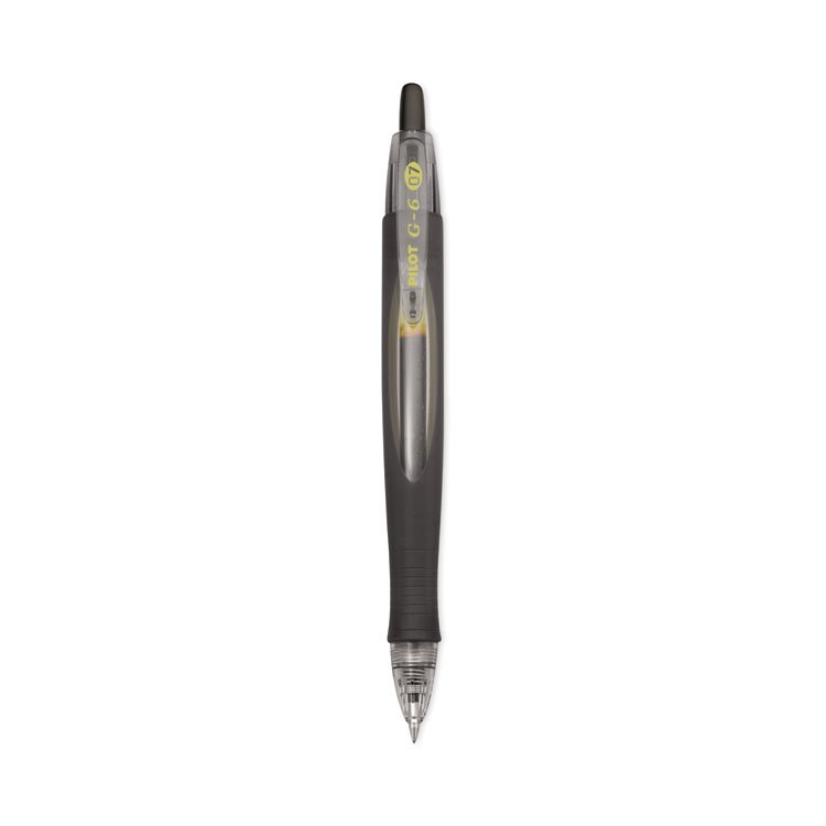 Pilot G6 Gel Pen, Retractable, Fine 0.7 mm, Black Ink, Black Barrel (PIL31401)