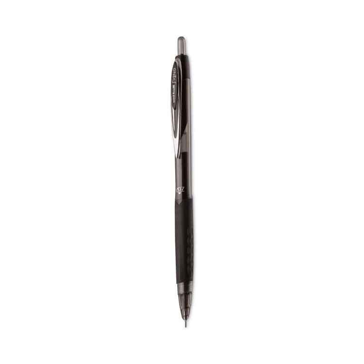 uniball Signo 207 Needle Point Gel Pen, Retractable, Medium 0.7 mm, Black Ink, Smoke/Black Barrel, 4/Pack (UBC1738430)