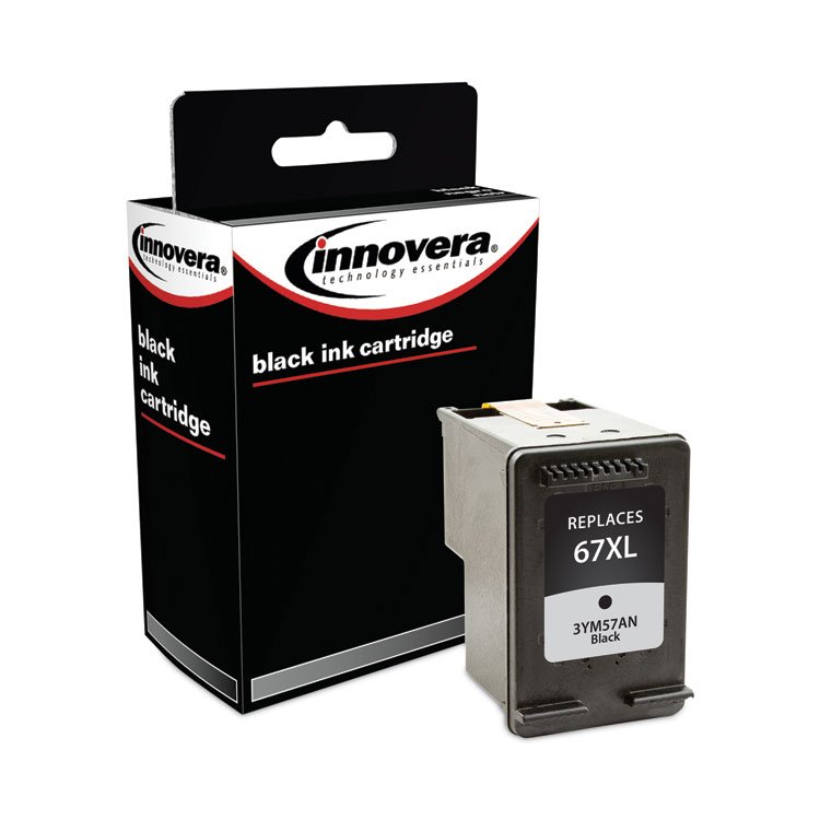 Innovera Remanufactured Black Ink, Replacement for 67XL (3YM57AN), 240 Page-Yield (IVR3YM57AN)