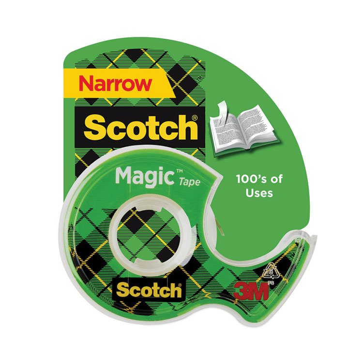Scotch Magic Tape in Handheld Dispenser, 1" Core, 0.5" x 37.5 ft, Clear (MMM104)