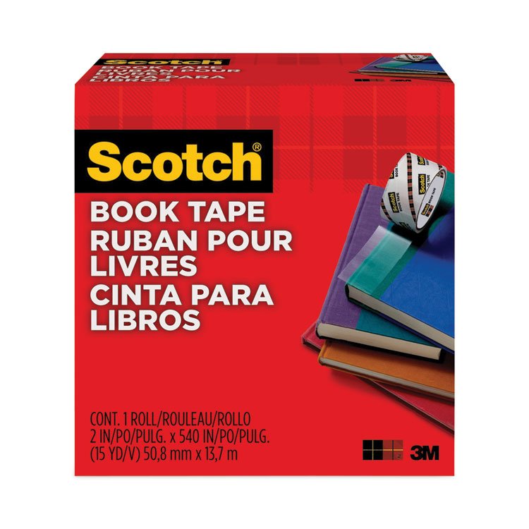 Scotch Book Tape, 3" Core, 2" x 15 yds, Clear (MMM8452)
