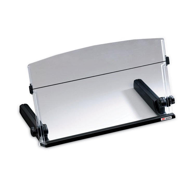 3M In-Line Freestanding Copyholder, 300 Sheet Capacity, Plastic, Black/Clear (MMMDH640)