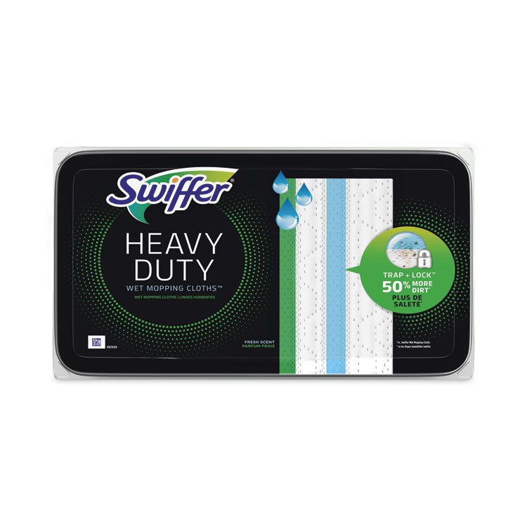 Swiffer Heavy-Duty Wet Refill Cloths, 10 x 8, Open Window Fresh, 20/Tub, 6 Tubs/Carton (PGC76472)