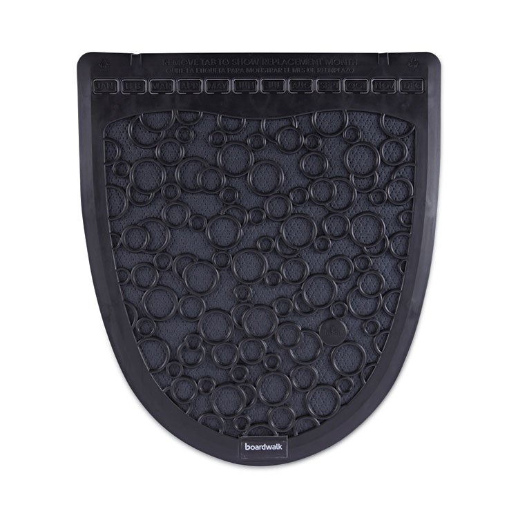 Boardwalk Disposable Urinal Floor Mat 2.0, Slip-Resistant Rubber, 17.5 x 20, Black, 6/Carton (BWKUMBB)
