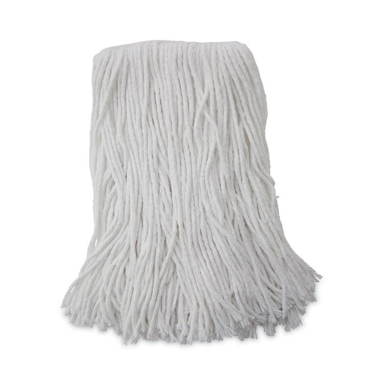 Boardwalk Mop Head, Value Standard Head, Rayon Fiber, Cut-End, Size No. 16, White, 12/Carton (BWK2016R)