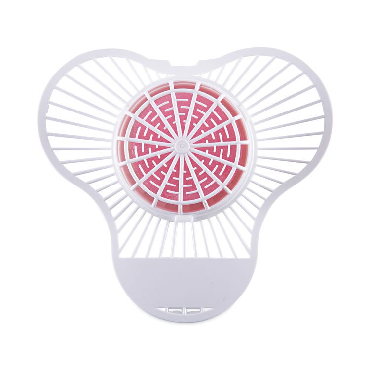 Boardwalk Urinal Screen with Para Deodorizer Block, Cherry Scent, Red/White, 3 oz, 12/Box (BWKPBS)