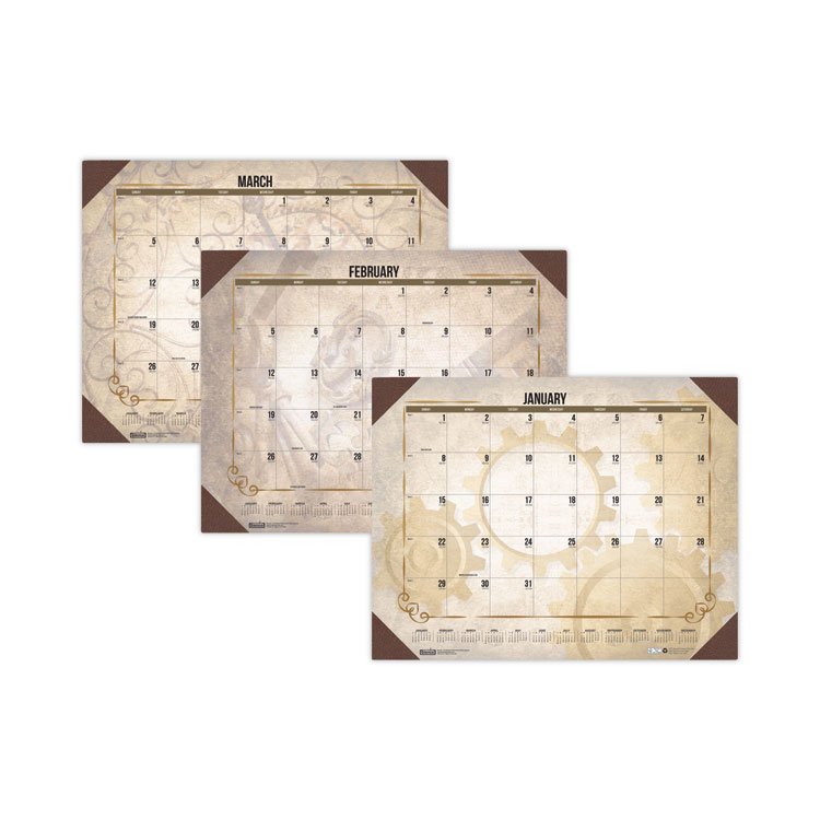 House of Doolittle Recycled Vintage Desk Pad Calendar, Vintage Artwork, 22 x 17, Sepia Sheets, Brown Corners, 12-Month (Jan-Dec): 2026 (HOD157)