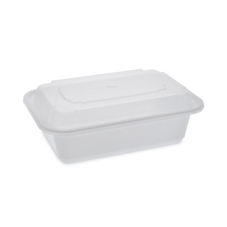 Pactiv Evergreen Newspring VERSAtainer Microwavable Containers, 24 oz, 5 x 7.25 x 2.63, White/Clear, Plastic, 150/Carton (PCTNC838)