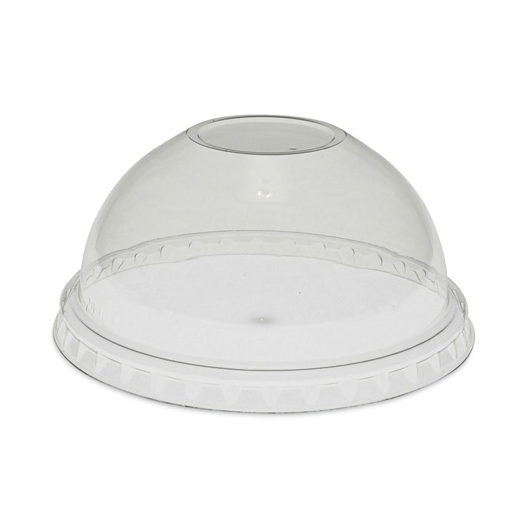 Pactiv Evergreen EarthChoice Strawless RPET Lid, Dome Lid, Fits 9 oz to 20 oz "A" Cups, Plastic, Clear, 900/Carton (PCTYPDL20CNH)