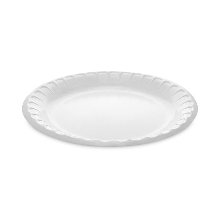 Pactiv Evergreen Placesetter Deluxe Laminated Foam Dinnerware, Plate, 8.88" dia, White, 500/Carton (PCTYTK100090000)