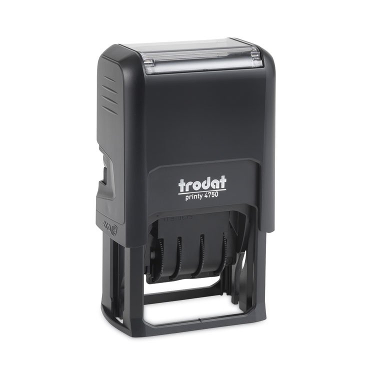 Trodat Printy Economy 5-in-1 Date Stamp, Self-Inking, 1.63" x 1", Blue/Red (USSE4754)