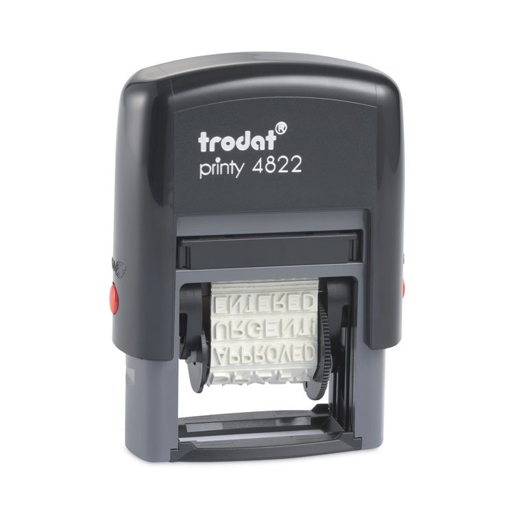 Trodat Printy Self-Inking Stamp, 12 Selectable Messages, 1.25" x 0.38", Red (USSE4822)