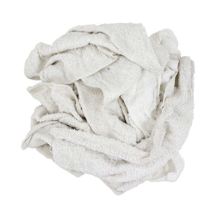 HOSPECO New White Economy Terry Rags, White, 10 lb/Carton (HOS53710)